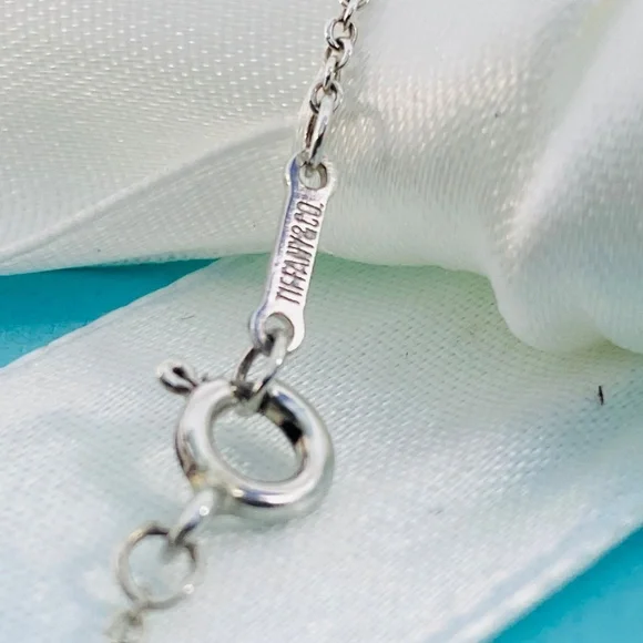 Tiffany & Co. Elsa  14mm Peretti Teardrop Cross Necklace – Sterling Silver 16” - Picture 4 of 5